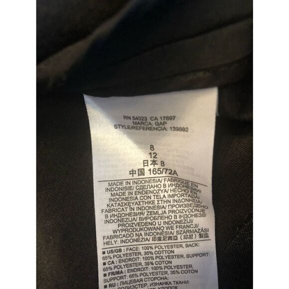 GAP Black Mini-Skirt with Pleat Darts & Pockets Size 8 - Picture 6 of 11